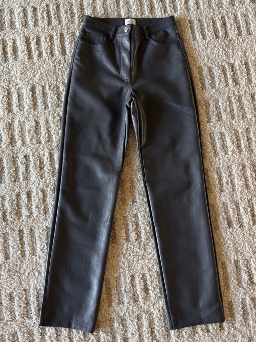 Aritzia Grey Faux Leather Pants
